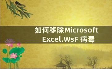 如何移除Microsoft Excel.WsF 病毒